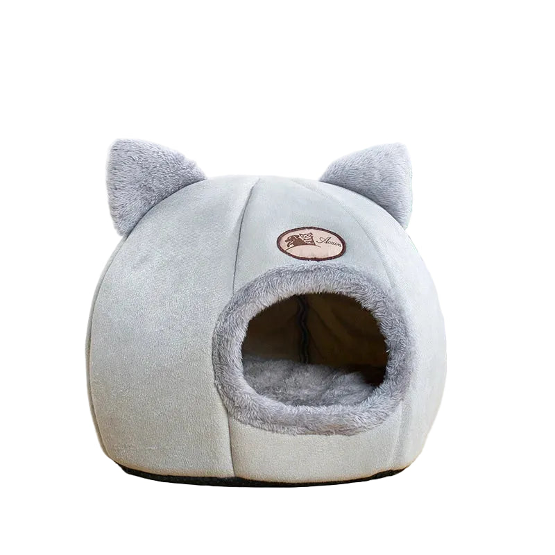 Cueva de invierno para gatos para un sueño profundo