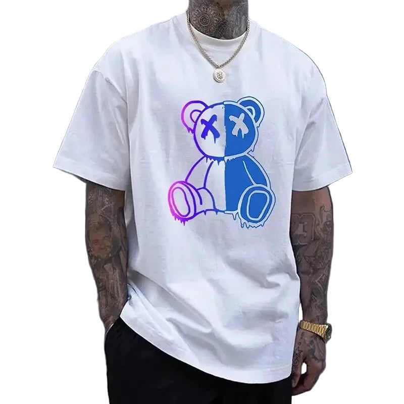 Camiseta con estampado de oso de dibujos animados