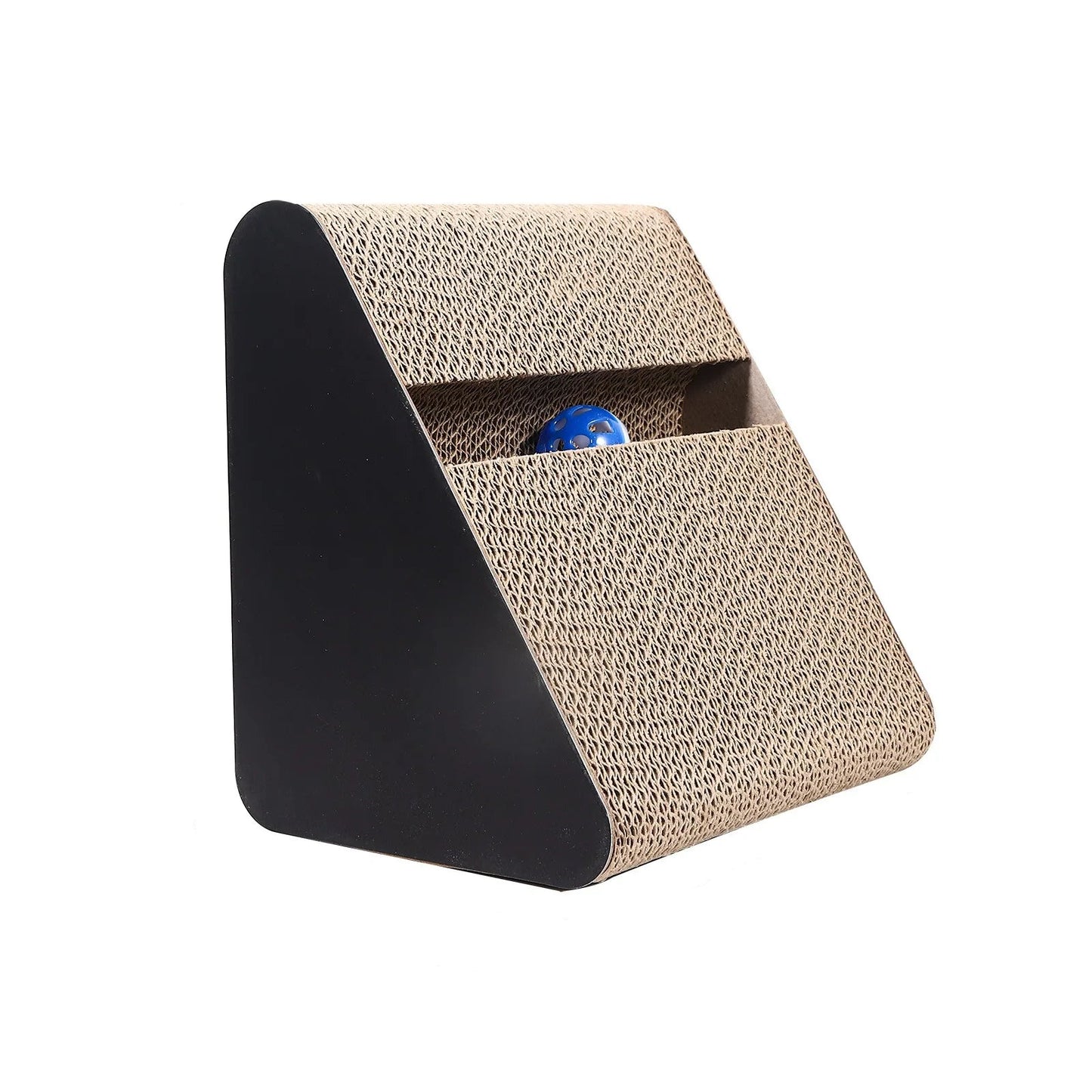 Triangle Corrugated Scratching Board with Play Ball, 2-in-1