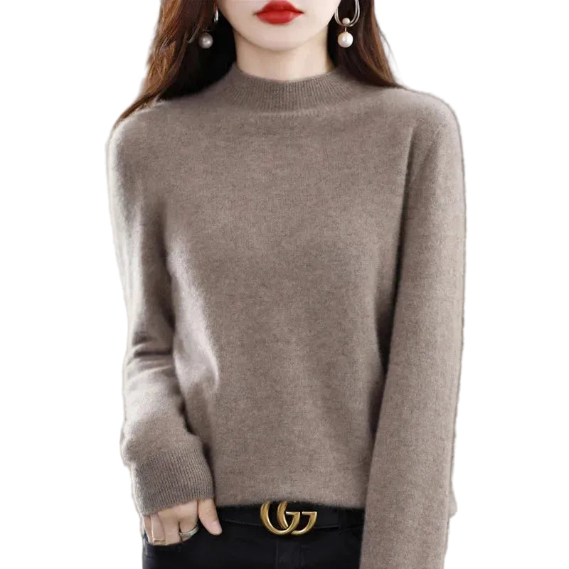 Slim Fit Pullover Halbhoher Kragen
