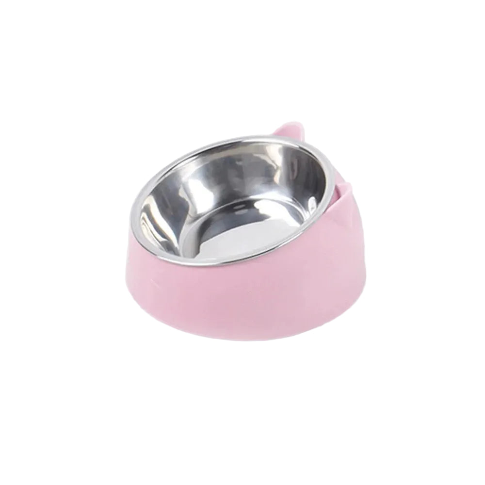 Comedero ergonómico elevado de acero inoxidable para gatos y perros, para la protección del cuello y la columna vertebral