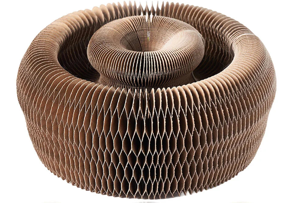 Corrugated Cardboard Scratching Board with Play Ball, 2-in-1