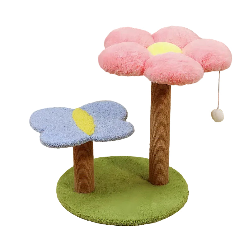 Blumenförmiger Kletterbaum mit Kratzfläche