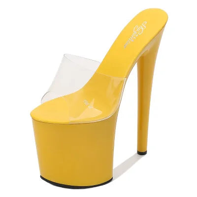 Transparente High Heel Plateau Slipper