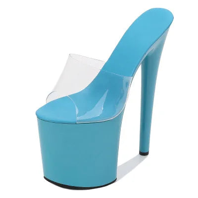 Transparente High Heel Plateau Slipper
