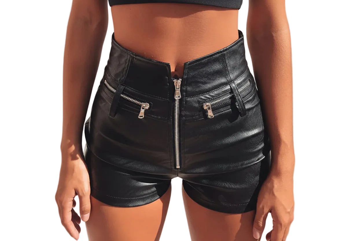 Shorts in Lederoptik