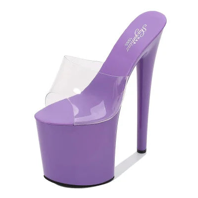 Transparente High Heel Plateau Slipper
