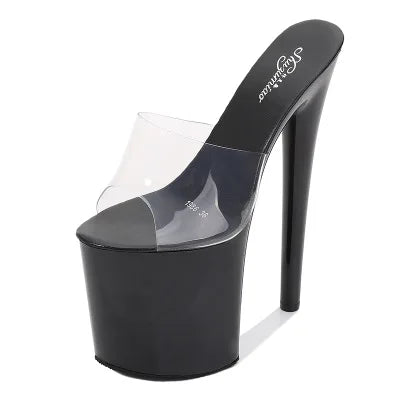 Transparente High Heel Plateau Slipper