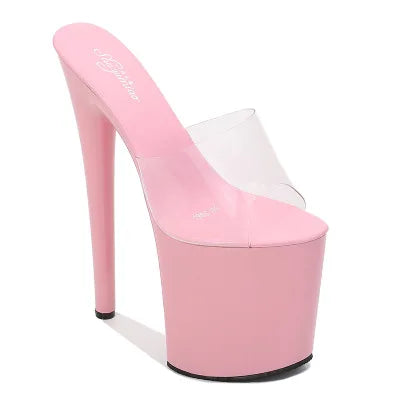 Transparente High Heel Plateau Slipper