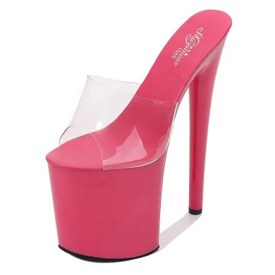 Transparente High Heel Plateau Slipper
