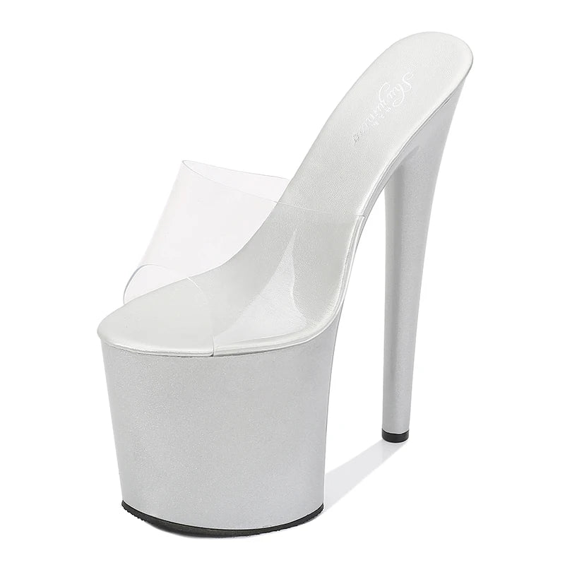 Transparente High Heel Plateau Slipper