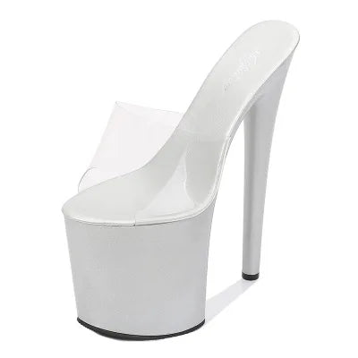 Transparente High Heel Plateau Slipper