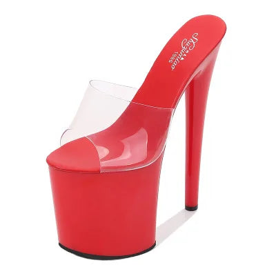 Transparente High Heel Plateau Slipper