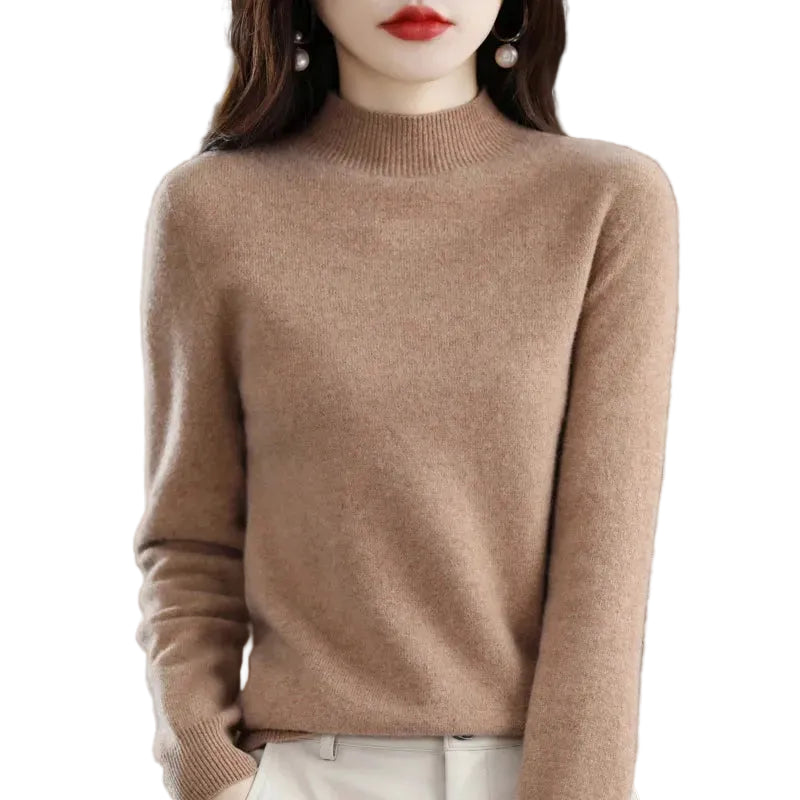 Slim Fit Pullover with Mid-Height Collar