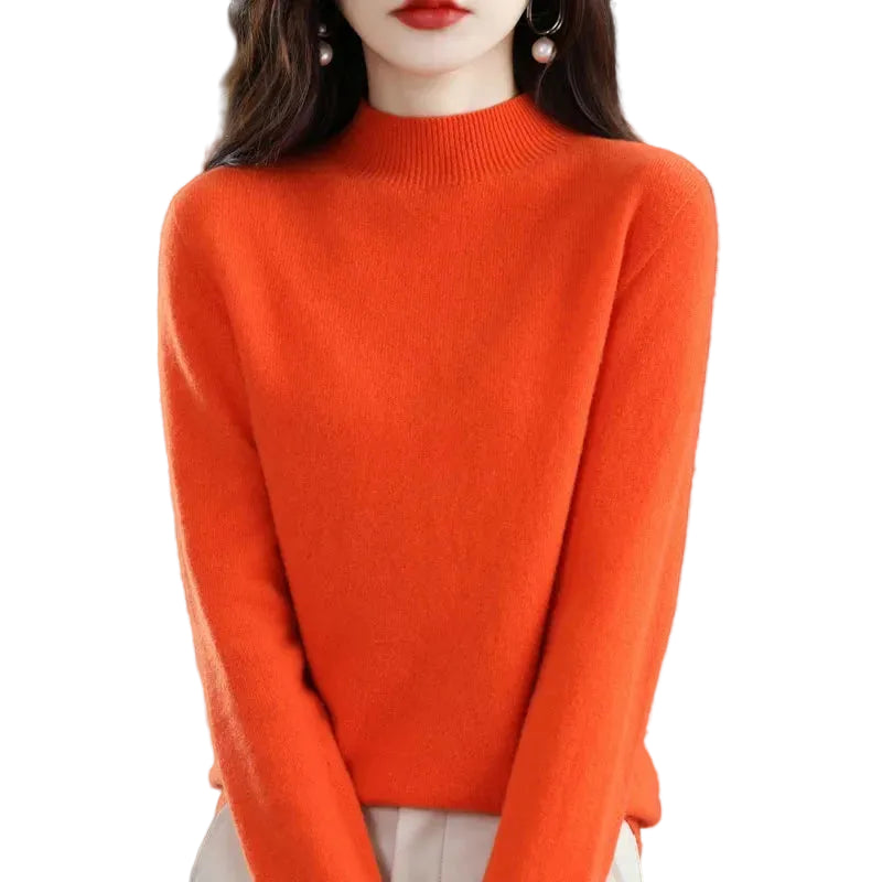 Slim Fit Pullover with Mid-Height Collar