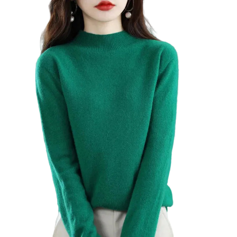 Slim Fit Pullover with Mid-Height Collar