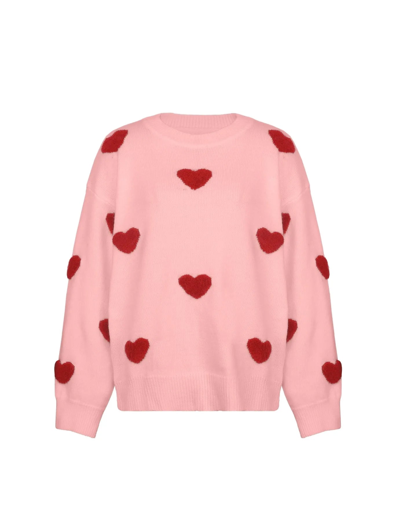 Oversize knitted sweater with heart patch