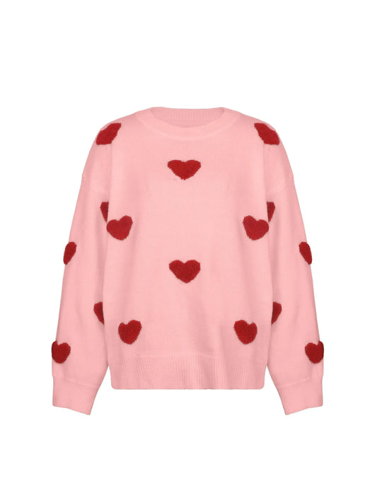 Pull en maille oversize avec écusson cœur