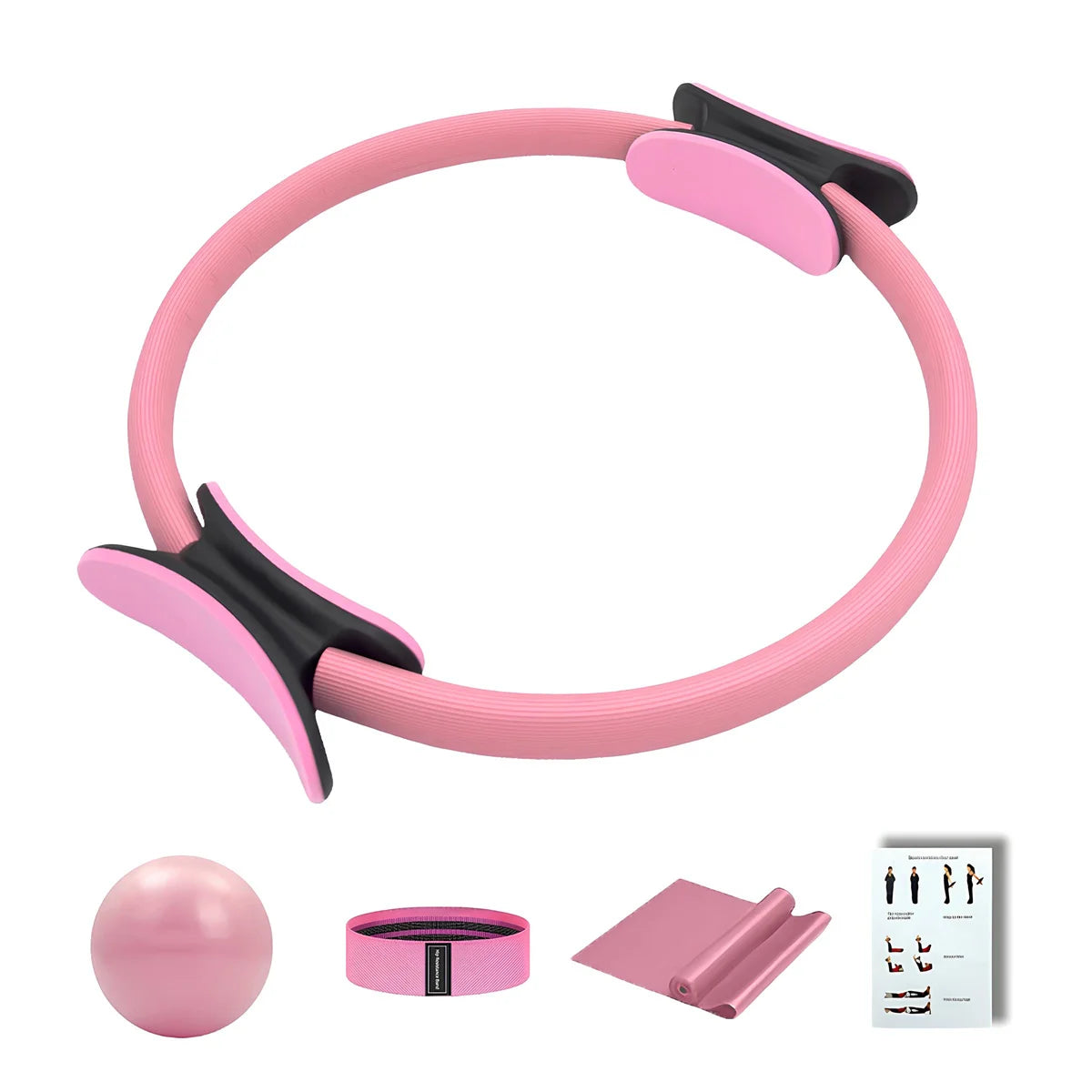5-Piece Pilates Basic Set: Exercise Ball, Resistance Band & Training Accessories for Full-Body Workout