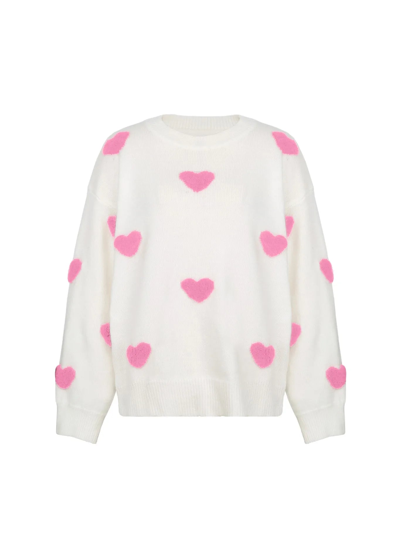 Oversize knitted sweater with heart patch