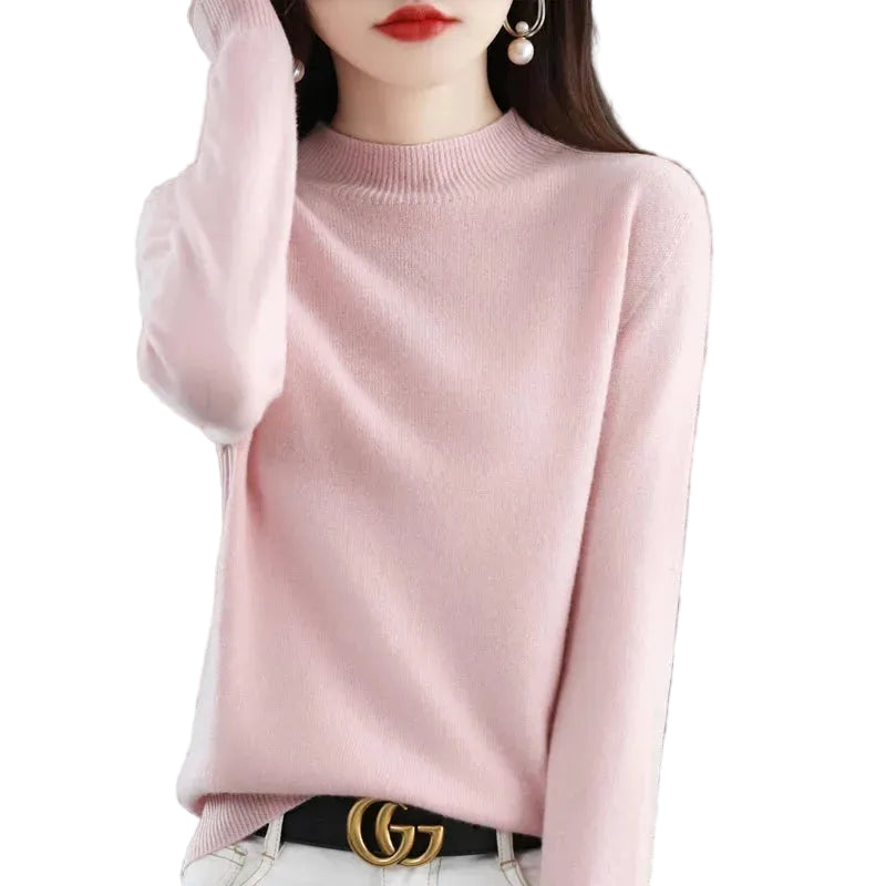 Slim Fit Pullover with Mid-Height Collar