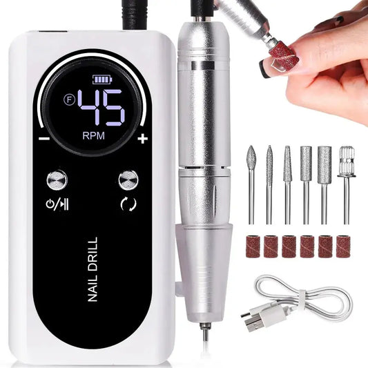 Fraiseuse à ongles électrique professionnelle jusqu'à 45 000 tr/min