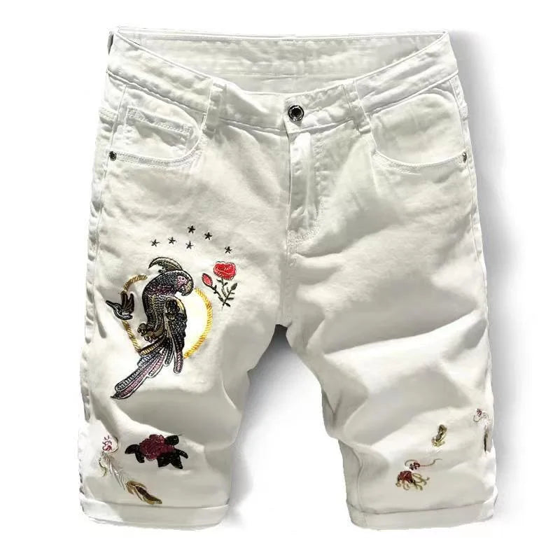 Pantalones cortos de mezclilla estampados