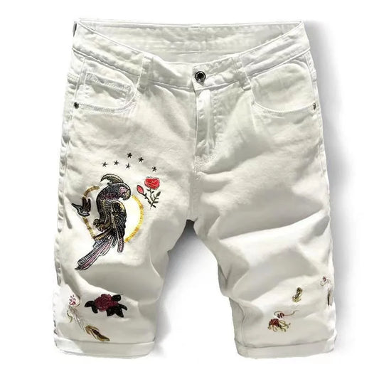 Pantalones cortos de mezclilla estampados