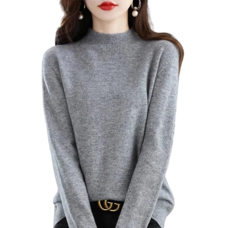 Slim Fit Pullover with Mid-Height Collar