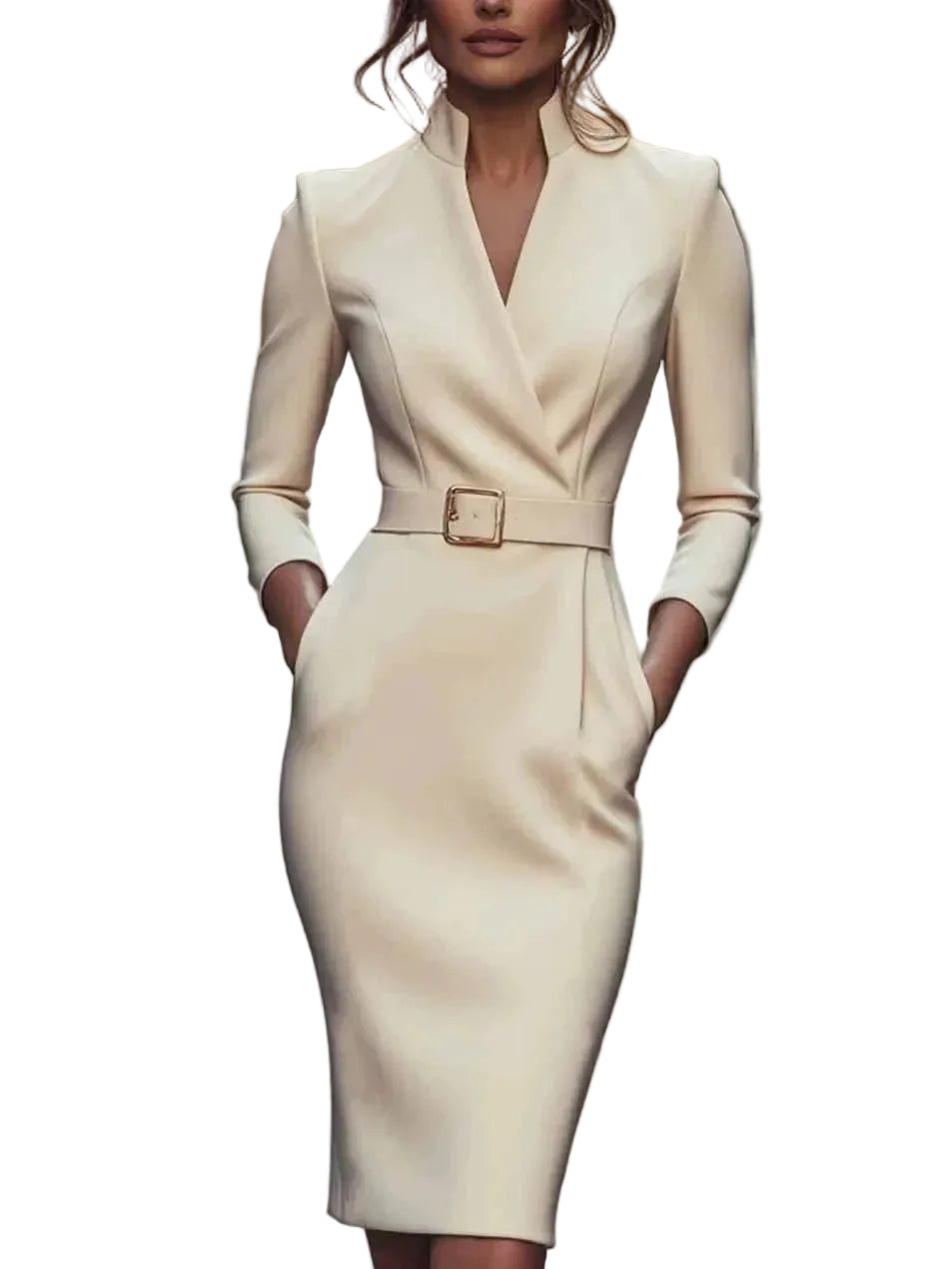 Vestido de otoño – chic francés, cintura elegante