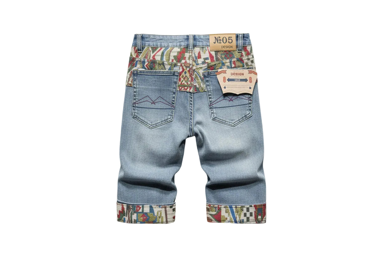 Pantalones cortos de mezclilla estampados