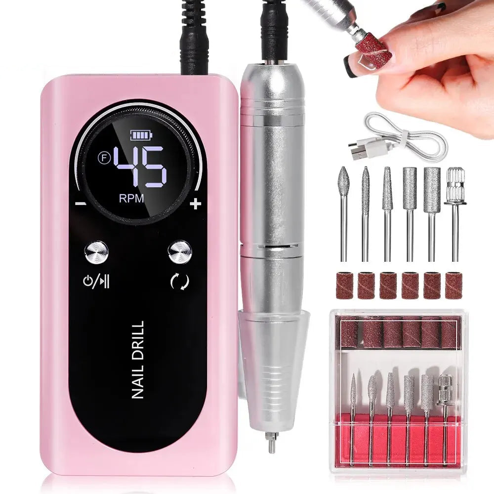 Professional Electric Nail Drill Machine with up to 45,000 RPM