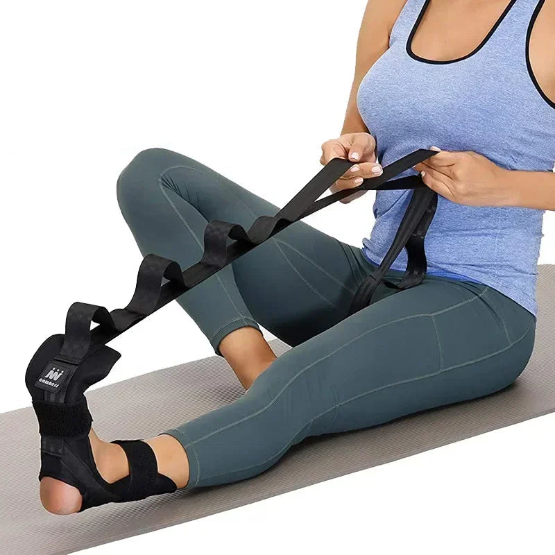 Banda de estiramiento de yoga para flexibilidad, banda de entrenamiento para piernas, pies y rehabilitación