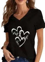T-shirt à motif cœur