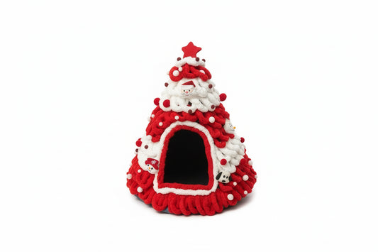 Niche douillette/Lit pour chat de Noël sur le thème de l'hiver