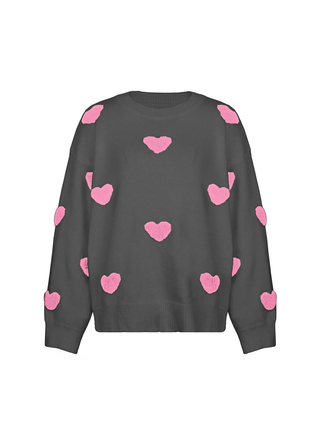 Oversize knitted sweater with heart patch