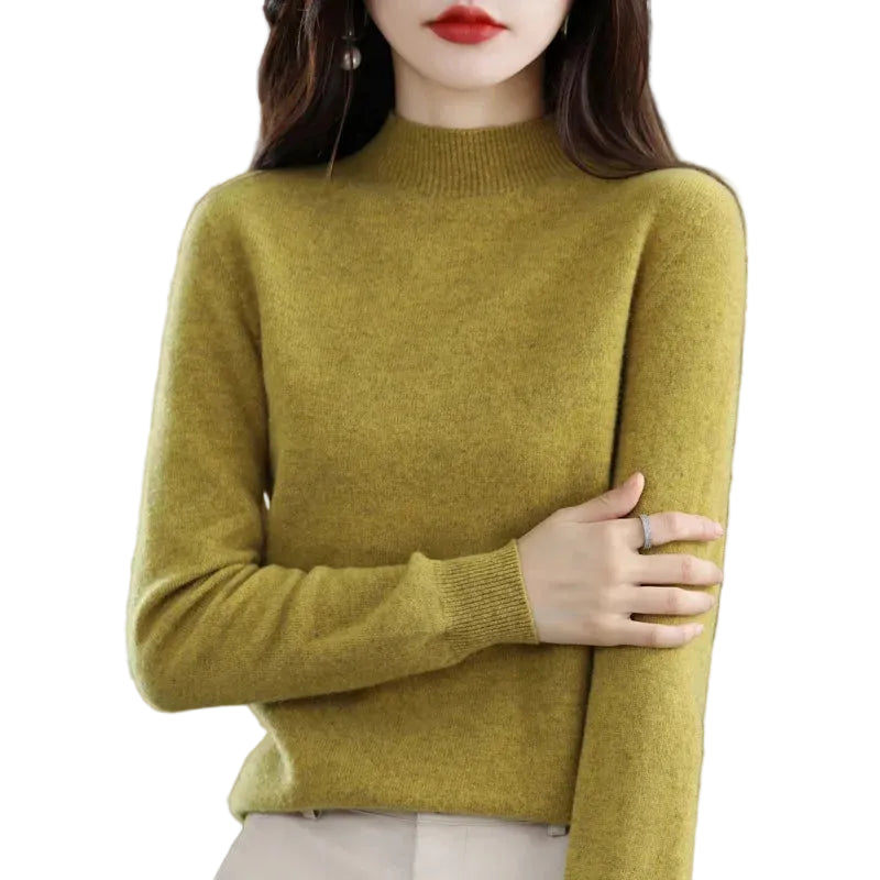 Slim Fit Pullover with Mid-Height Collar