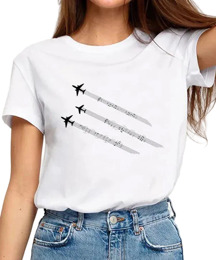 Fashionable T-Shirt with 3D Print Short Sleeve Casual Basic Top