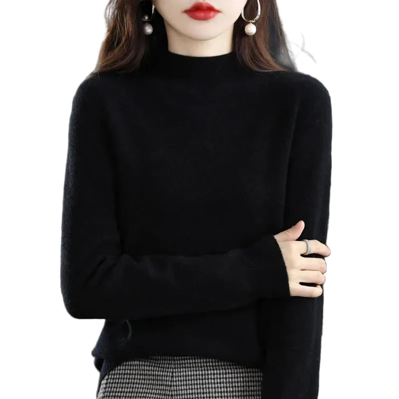 Slim Fit Pullover with Mid-Height Collar