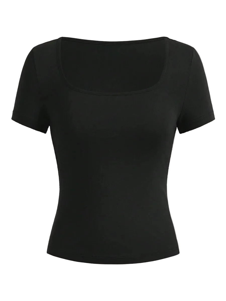 Classic Casual Square Neck T-Shirt