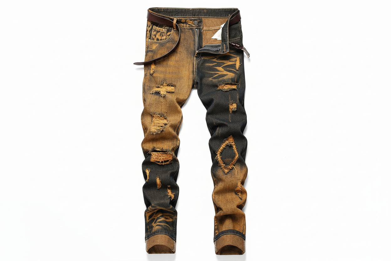 Vaqueros retro con detalles rotos