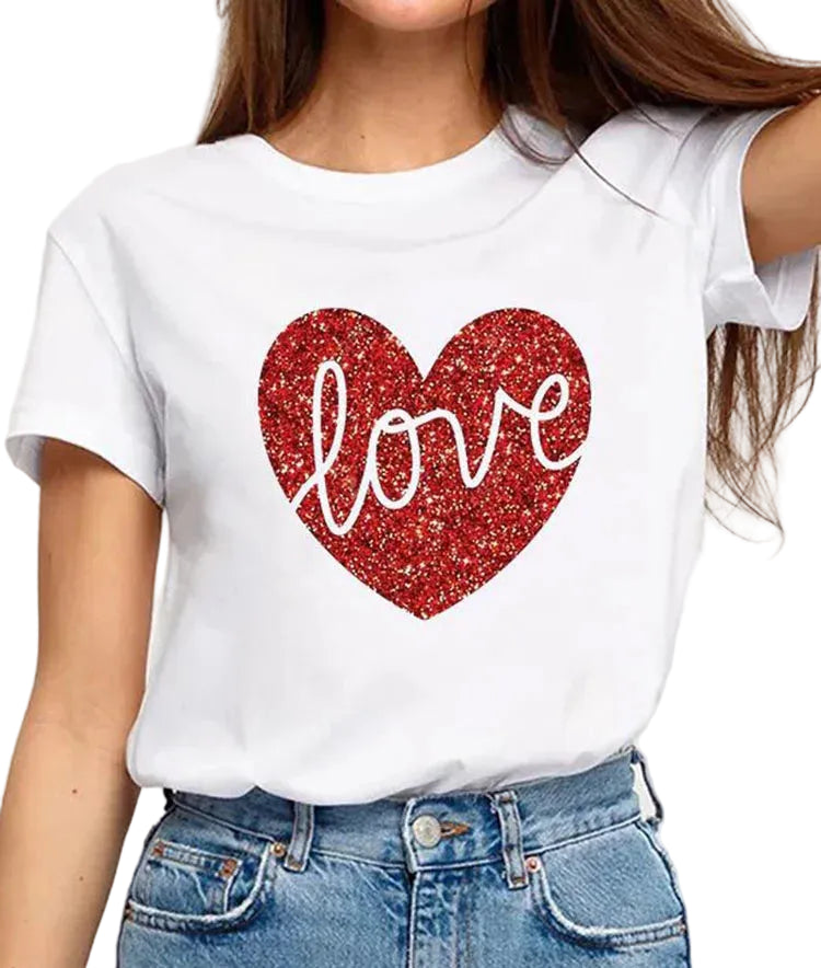 Fashionable T-Shirt with 3D Print Short Sleeve Casual Basic Top