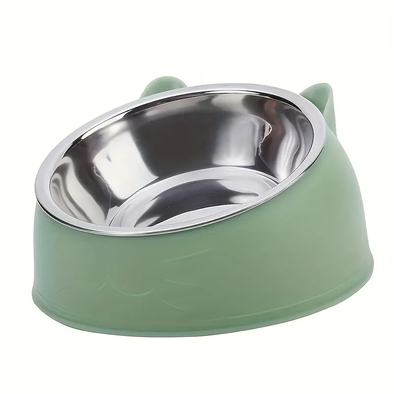 Erhöhter Ergonomischer Futternapf zum Schutz von Nacken und Wirbelsäule aus Edelstahl für Katzen und Hunde