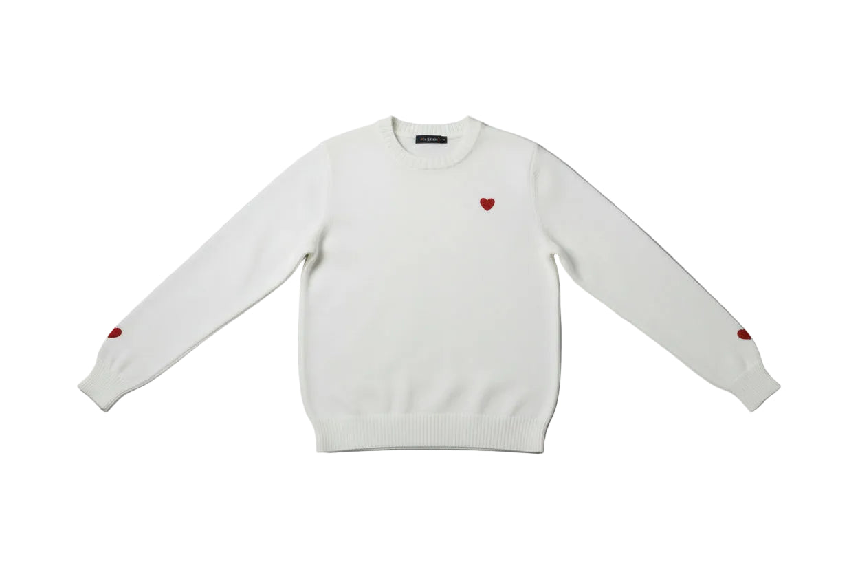 Langarmpullover mit Herz-Stickerei