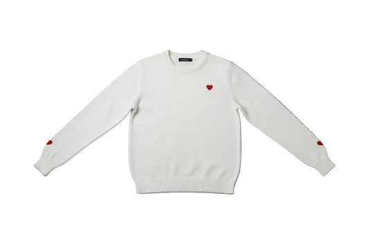 Pull manches longues brodé cœur