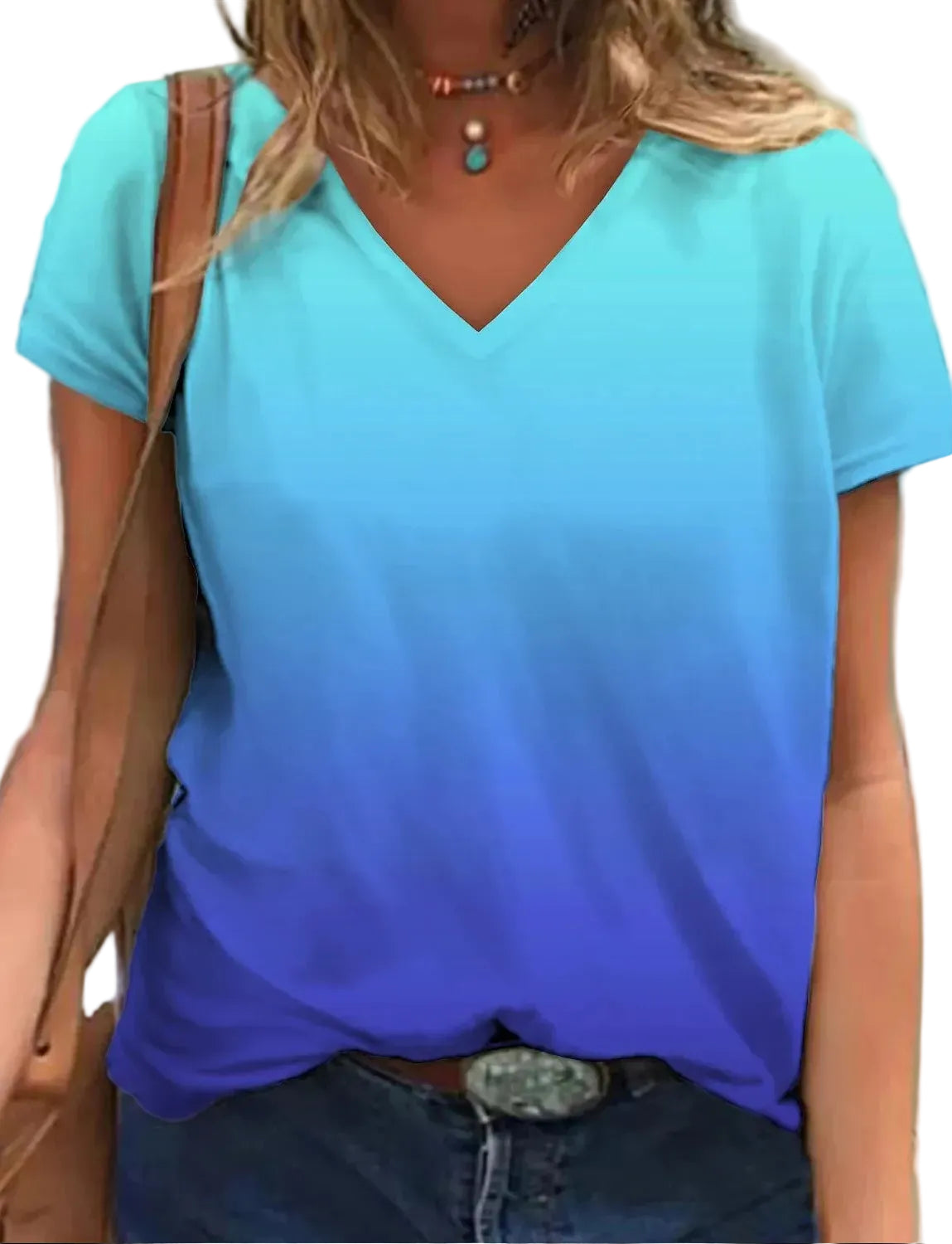 T-Shirt mit modernem Farbverlauf-Motiv
