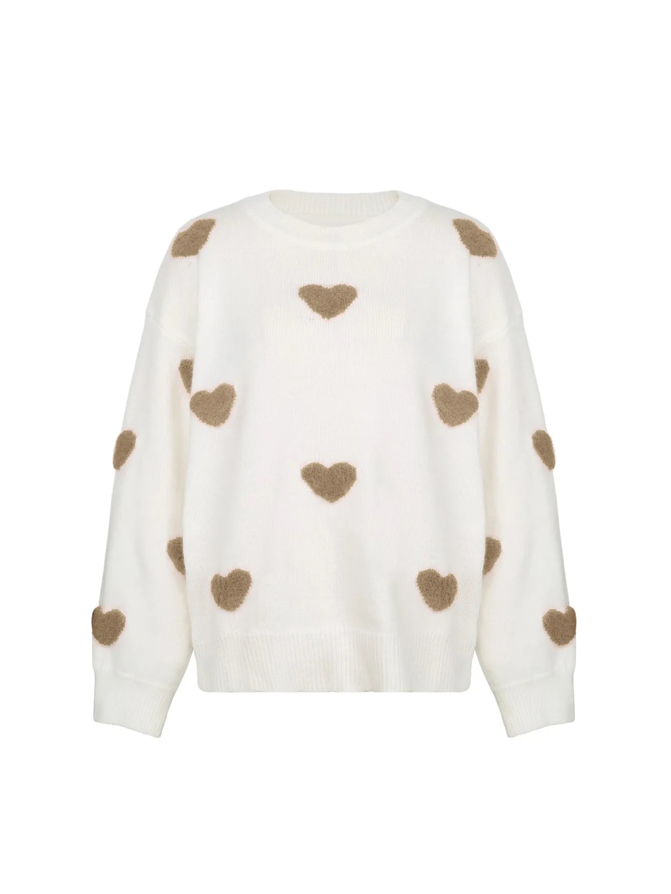 Oversize knitted sweater with heart patch