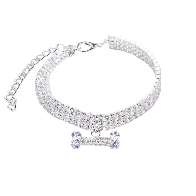Collar ajustable con cristales para perros y gatos