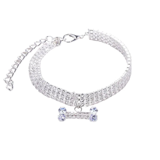 Collier réglable pour chiens et chats avec cristaux