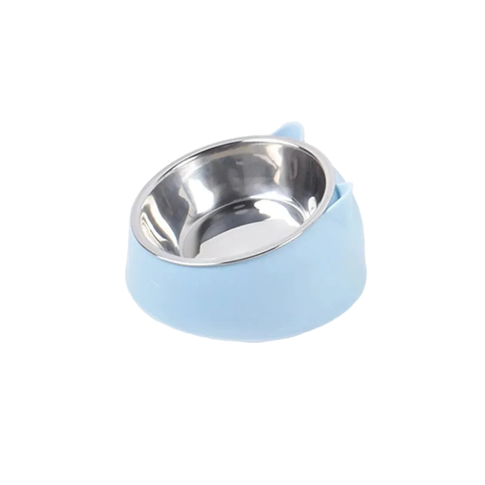 Comedero ergonómico elevado de acero inoxidable para gatos y perros, para la protección del cuello y la columna vertebral